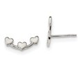 thumbnail image 1 of 925 Sterling Silver Polished 3-Heart Post Earrings, 1 of 3