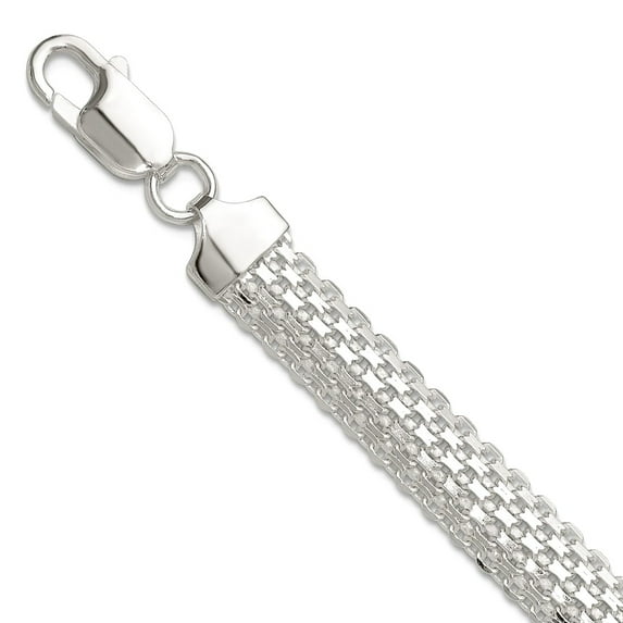 925 Sterling Silver Polished 8.5mm Bismark Bracelet 7 Inch Link Bracelet for Women - 7.1 Grams