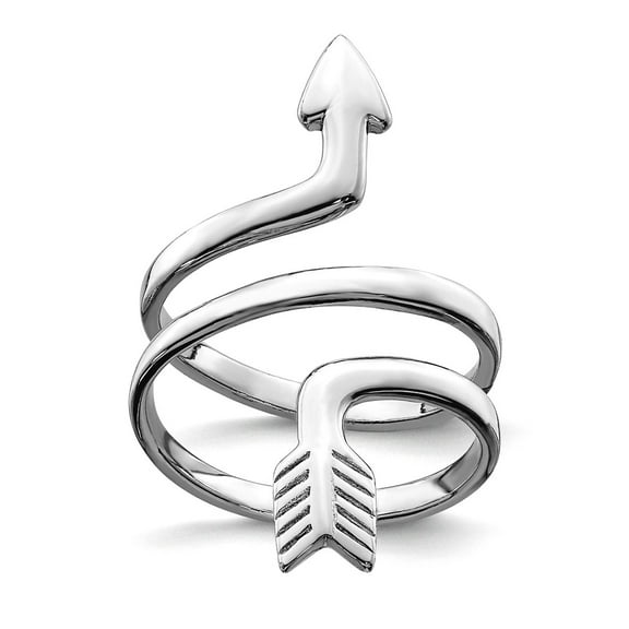 925 Sterling Silver Polished Arrow Wrap Ring 1.5mm Wide Ring for Women
