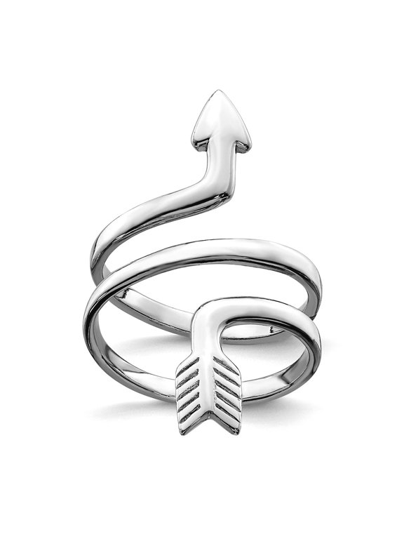 925 Sterling Silver Polished Arrow Wrap Ring 1.5mm Wide Ring for Women