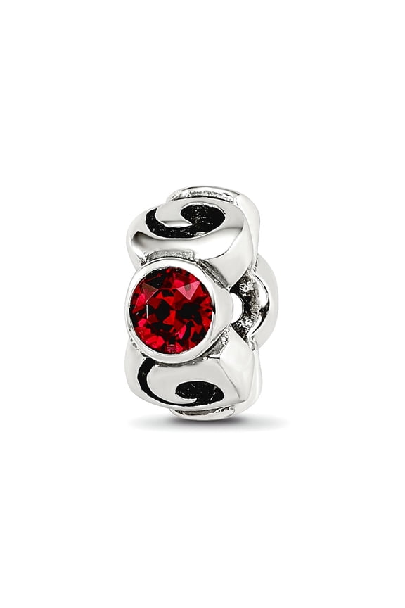 925 Sterling Silver Polished Oxidized Reflections July Crystal Bead Charm 10.91x5.45mm Wide Pendant Necklace for Women