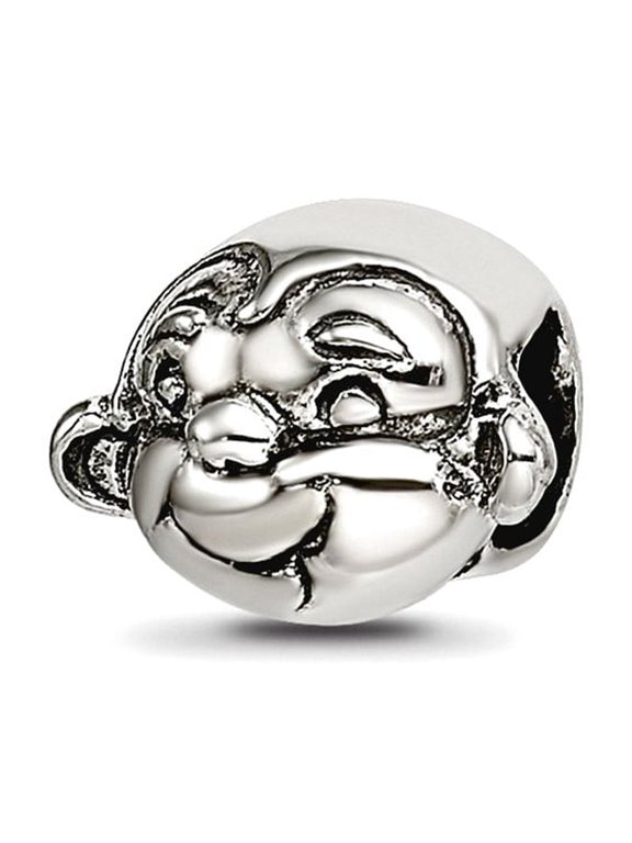 925 Sterling Silver Polished Oxidized Reflections SimStars Monkey Bead Charm 6.36x9.09mm Wide Pendant Necklace for Women