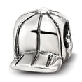 thumbnail image 1 of 925 Sterling Silver Polished Oxidized Reflections Baseball Cap Bead Charm 8.18x8.18mm Wide Pendant Necklace for Women, 1 of 2