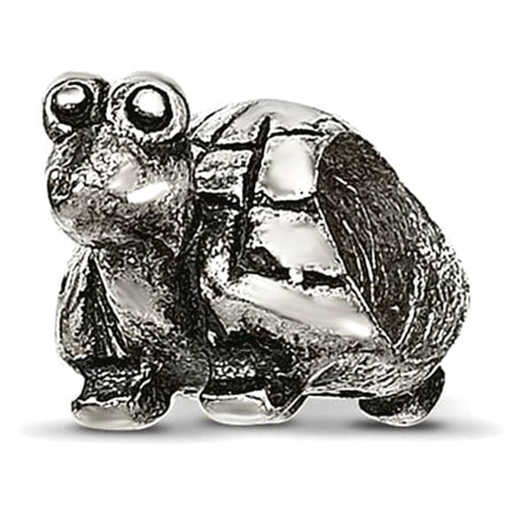925 Sterling Silver Polished Oxidized Reflections Turtle Bead Charm 8.18x5.45mm Wide Pendant Necklace for Women