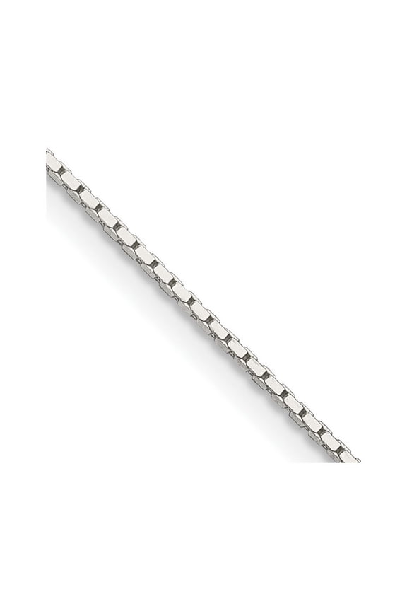 925 Sterling Silver Polished Box Catch Closure .7mm 4 Side D Cut Mirror Box Chain 16 Inch Spring Ring - Chain Necklace f