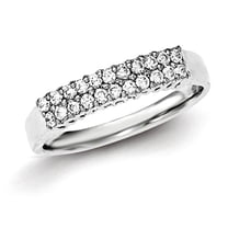 925 Sterling Silver Polished Cubic Zirconia Ring Size 7 Ring for Women