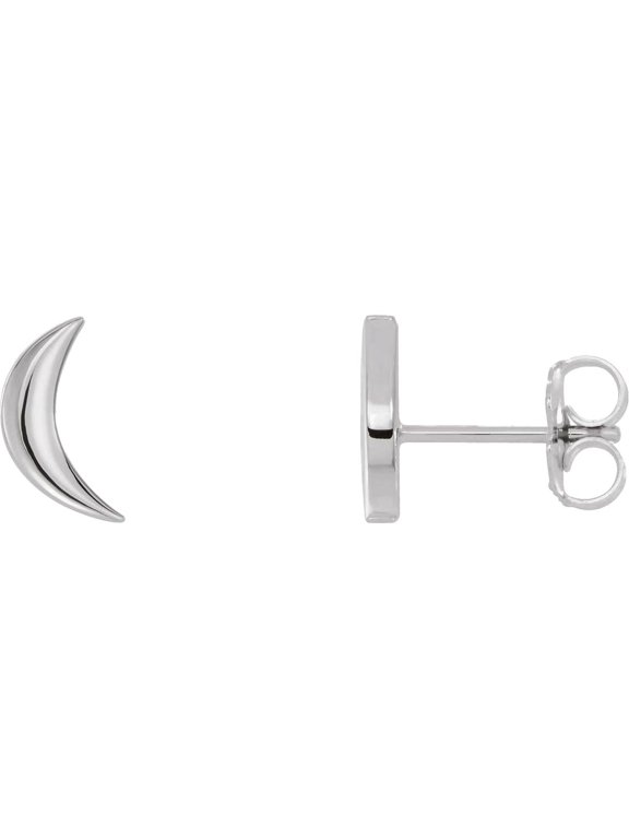 925 Sterling Silver Polished Crescent Celestial Moon Stud Earrings With Back Stud Earring for Women