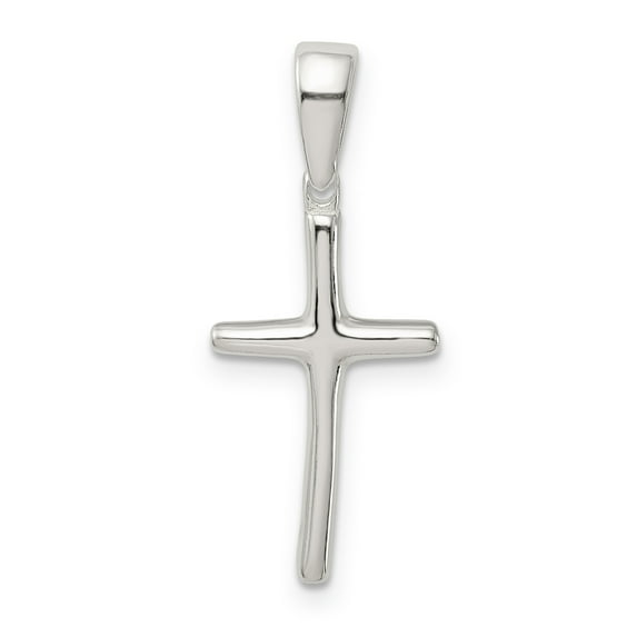 925 Sterling Silver Polished Cross Shaped Pendant