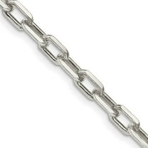 925 Sterling Silver Polished Diam Cut Open Cable Chain Bracelet 9 Inch 5.5mm Lobster Claw - Link Bracelet for Women and