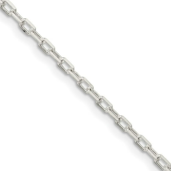 925 Sterling Silver Polished Diam Cut Open Cable Chain Necklace 18 Inch 2.2mm Spring Ring - Chain Necklace for Women and