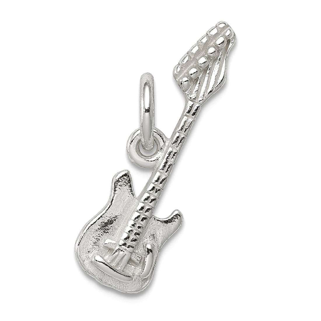 JEWELRYWEB 925 Sterling Silver Polished Electric Guitar Charm 22x19mm Wide Pendant Necklace for Women