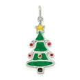 thumbnail image 1 of 925 Sterling Silver Polished Enamel Christmas Tree Shaped Pendant, 1 of 6