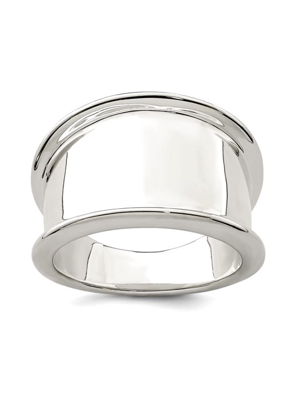 925 Sterling Silver Polished 15mm Tapered Ring Size 7 Ring for Women - 11.5 Grams