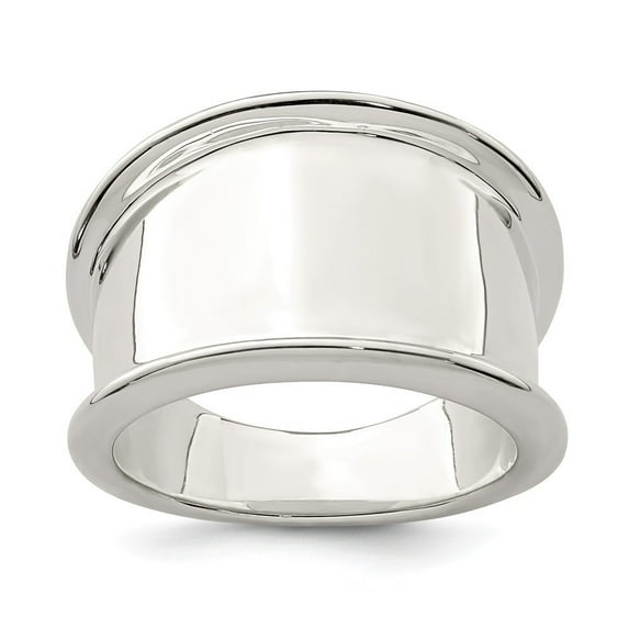 Sterling Silver 15mm Tapered Ring - 11.5 Grams - Size 8