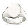 thumbnail image 1 of 925 Sterling Silver Polished 12x16mm Solid Back Signet Ring Size 9 Ring for Women - 8.9 Grams, 1 of 2