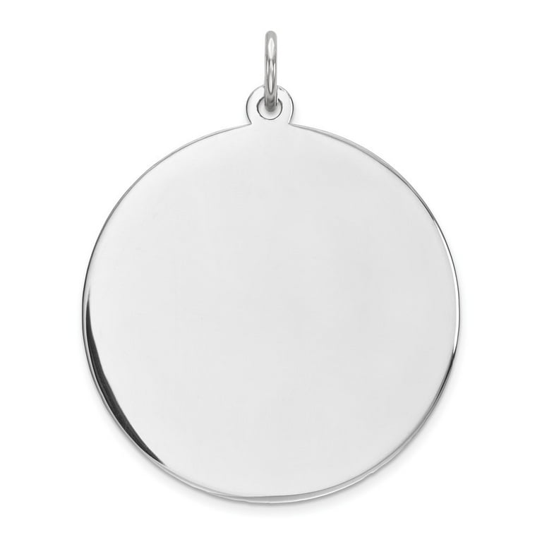 Round Engraveable Charm or Pendant Sterling Silver