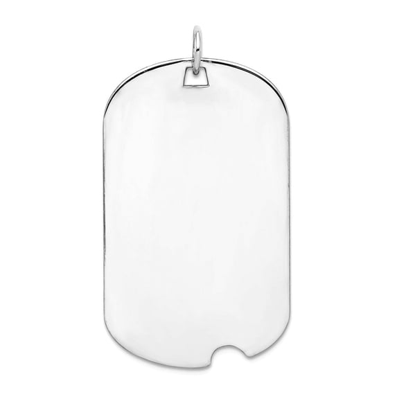 925 Sterling Silver Polished Engraveable Animal Pet Dog Tag Disc Charm 44x21mm Wide 0.46mm Thick Pendant Necklace for Wo