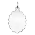 thumbnail image 1 of 925 Sterling Silver Polished Engraveable Disc Charm 27x16mm Wide Pendant Necklace for Women, 1 of 2