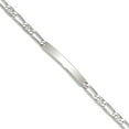 thumbnail image 1 of 925 Sterling Silver Polished Engraveable Nautical Ship Mariner Anchor ID Bracelet 7 Inch Lobster Claw 3mm Wide Identific, 1 of 2