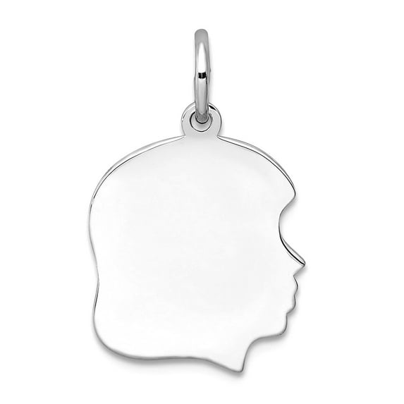 925 Sterling Silver Polished Engraveable Disc Charm 16x13mm Wide 0.69mm Thick Pendant Necklace for Women