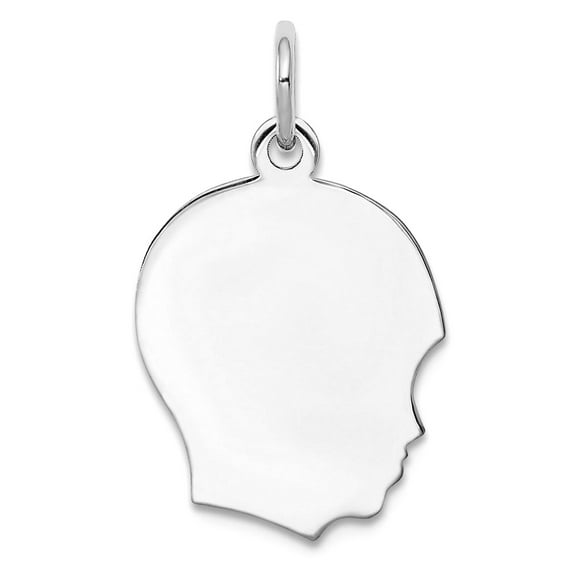 925 Sterling Silver Polished Engraveable Disc Charm 17x14mm Wide 0.46mm Thick Pendant Necklace for Women