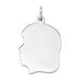 thumbnail image 1 of 925 Sterling Silver Polished Engraveable Disc Charm 23x16mm Wide 0.69mm Thick Pendant Necklace for Women, 1 of 2