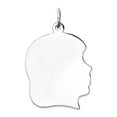thumbnail image 1 of 925 Sterling Silver Polished Engraveable Disc Charm 26x20mm Wide 0.89mm Thick Pendant Necklace for Women, 1 of 2