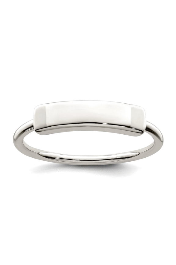 925 Sterling Silver Polished Engraveable Top Ring Size 6 1.36mm Wide Ring for Women - 1.7 Grams