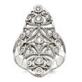 thumbnail image 1 of 925 Sterling Silver Polished Fancy Cubic Zirconia Ring Size 7 Ring for Women - 6.0 Grams, 1 of 2