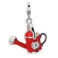 thumbnail image 1 of Sterling Silver 3-D Enameled Red Watering Can With Lobster Clasp Charm - Measures 31x23mm, 1 of 2