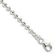 thumbnail image 1 of 925 Sterling Silver Polished Fancy Lobster Closure 3mm Bead Anklet 10 Inch Anklet for Women, 1 of 2