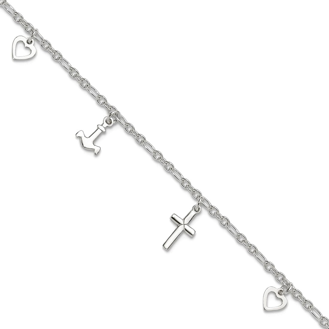 925 Sterling Silver Polished Fancy Lobster Closure Anklet 10 Inch Lobster Claw 2mm Wide Anklet for Women
