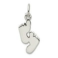 thumbnail image 1 of 925 Sterling Silver Polished Feet Pendant Necklace 13.5mm long Pendant for Women, 1 of 2