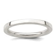 thumbnail image 1 of 925 Sterling Silver Polished Flat Band 2mm Comfort-Fit Flat Size 6 Band Ring Ring for Women and Men, 1 of 2