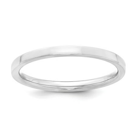 925 Sterling Silver Polished Flat Band Engravable 2mm Comfort Fit Flat Size 5.5 Band Ring Jewelry Gifts for Women