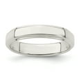 thumbnail image 1 of 925 Sterling Silver Polished Flat Band 4mm Flat With Step Edge Size 12 Band Ring Ring for Women and Men, 1 of 4