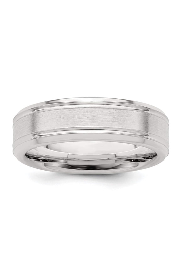925 Sterling Silver Polished Flat Band Engravable 6mm Brushed Fancy Band Ring Size 10.5 Jewelry Gifts for Women