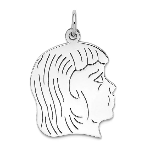 925 Sterling Silver Polished Engraveable Disc Charm 30x20mm Wide Pendant Necklace for Women