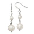 thumbnail image 1 of 925 Sterling Silver Polished Freshwater Cultured Pearl Dangle Earrings; for Adults and Teens; for Women and Men, 1 of 2