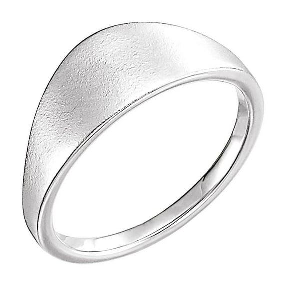 925 Sterling Silver Polished Geometric Signet Ring -- Size 6.5 Ring for Women - 3.4 Grams