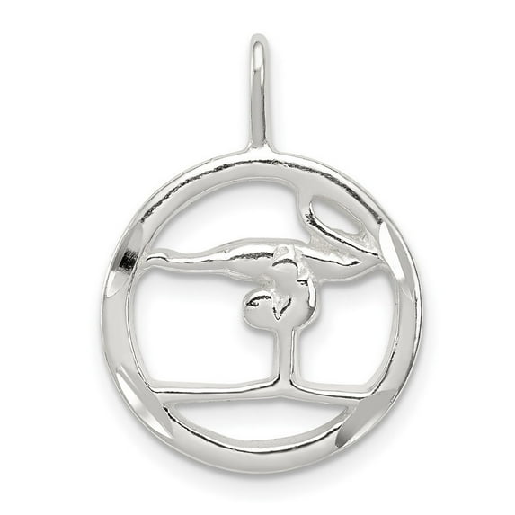 925 Sterling Silver Polished Gymnastics Charm Pendant Necklace Measures 23x16.5mm Wide - Bead Charm for Women