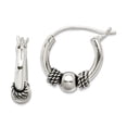 thumbnail image 1 of 925 Sterling Silver Polished Hinged post Oxidized Hoop Earrings 16x13mm Wide 3mm Thick Hoop Earring for Women, 1 of 2