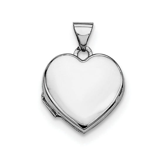 Primal Silver Sterling Silver Rhodium Plated 15mm Heart Locket Necklace