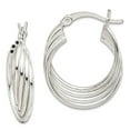 thumbnail image 1 of 925 Sterling Silver Polished Hoop Earrings 22.8x18.33mm Wide 4.95mm Thick Hoop Earring for Women, 1 of 2