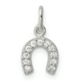 thumbnail image 1 of 925 Sterling Silver Polished Horseshoe Cubic Zirconia Charm Pendant, 1 of 5