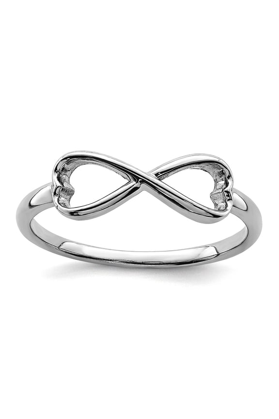 925 Sterling Silver Polished Infinity Love Heart Ring Size 8 6mm Wide Statement Ring for Women