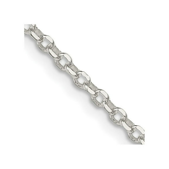 925 Sterling Silver Polished Lobster Claw Closure 2.5mm 8 Side Sparkle Cut Cable Chain Necklace 20 Inch - Chain Necklace
