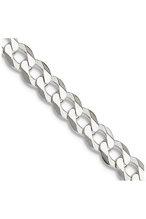 925 Sterling Silver Polished Lobster Claw Closure 4.5mm Close Link Flat Curb Chain Necklace 20 Inch Chain Necklace for W