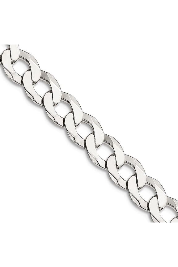 925 Sterling Silver Polished Lobster Claw Closure 6.8mm Close Link Flat Curb Chain Necklace 22 Inch Chain Necklace for W