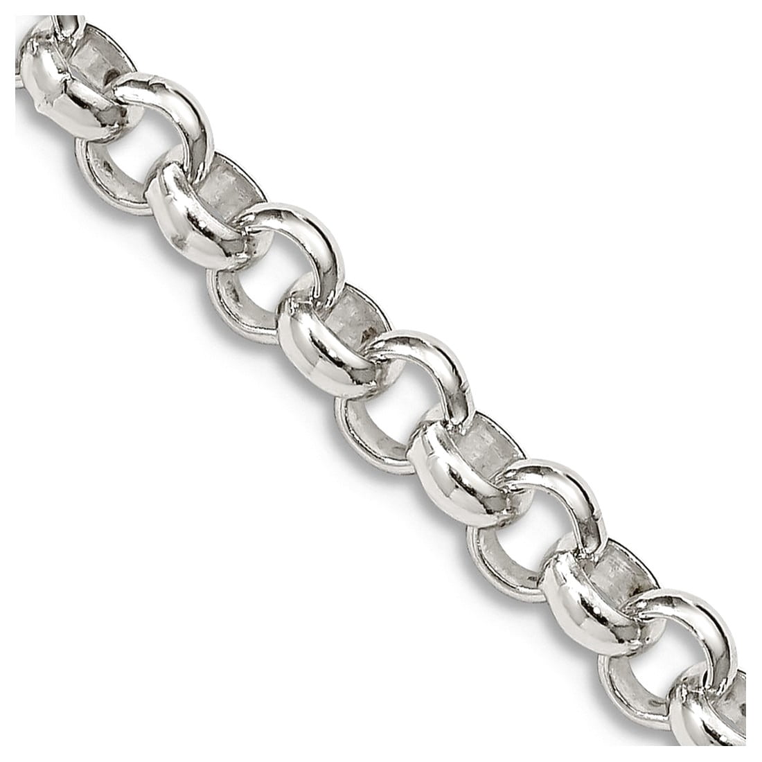 925 Sterling Silver Polished Lobster Claw Closure Rhodium Plated 4.6mm ...